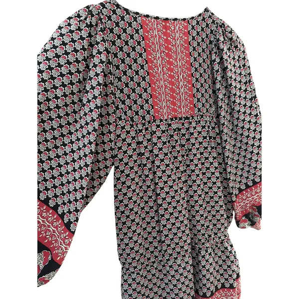 Ulla Johnson Bazaar Silk Mini Blouson Dress Light Indian Floral Print Size 2 - Image 13