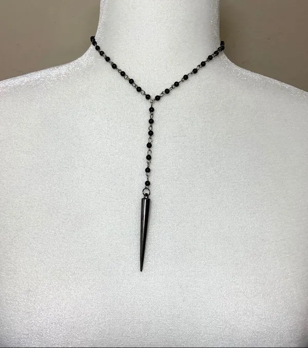 Spike Rosary Chocker Punk Goth Necklace New TBM - Image 10