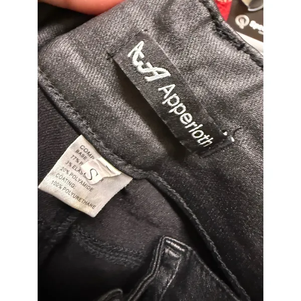 Apperloth Black Coated High Rise Skinny Pants Small Faux Leather Look Y2K S - Image 4