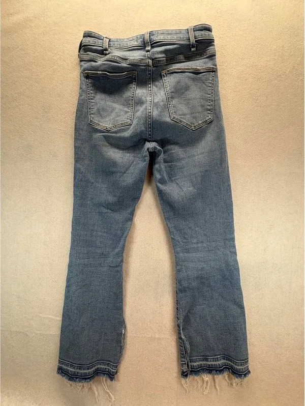 Abercrombie & Fitch High Rise Ankle Flare Jeans Women’s 27/4 Raw Hem - Image 10