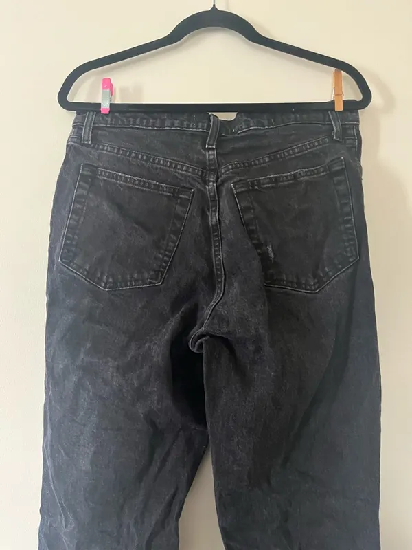 Abercrombie & Fitch Black Distressed Jeans 30 The 90s Straight Ultra High Rise - Image 5