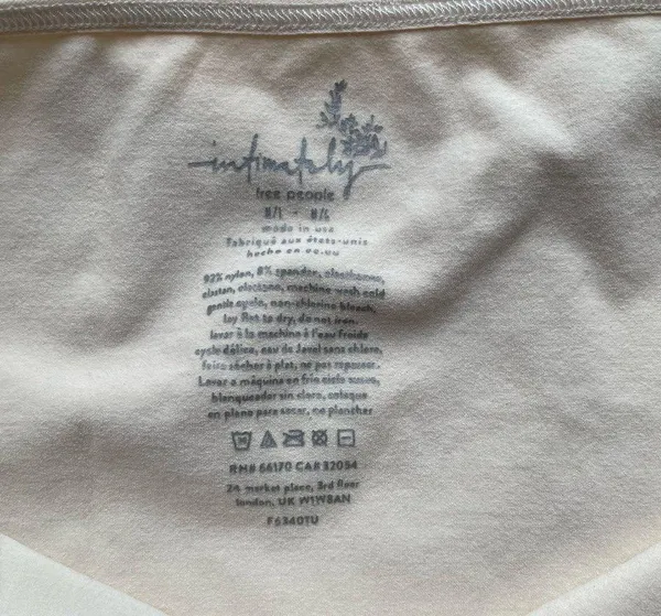 Free People Intimately Tube Top Mesh Inset Cream Size Medium/Large - Image 5
