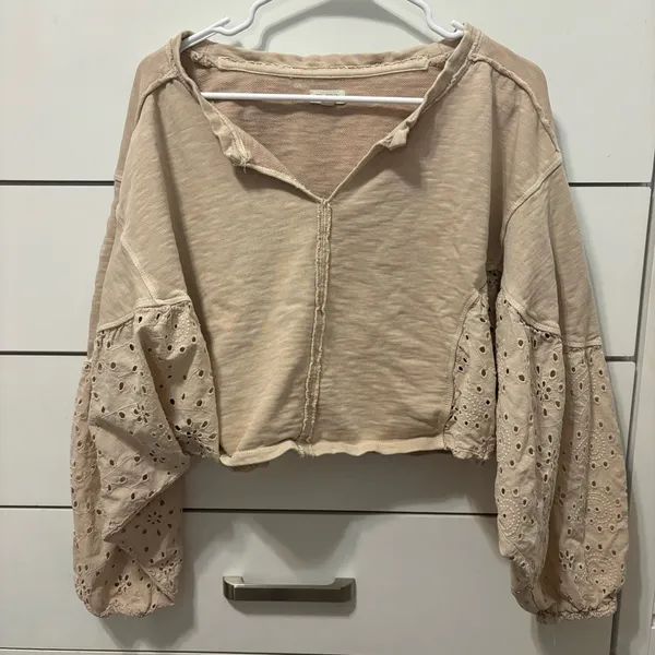 Anthropologie Pilcro Batwing Eyelet Sweatshirt - Image 2