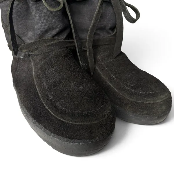 STEGER MUKLUKS Sz 8 Black Moosehide Leather OJIBWA Winter Boots Made In USA - Image 4