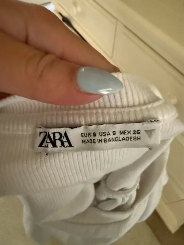 ZARA White Ruffle Top - Image 3