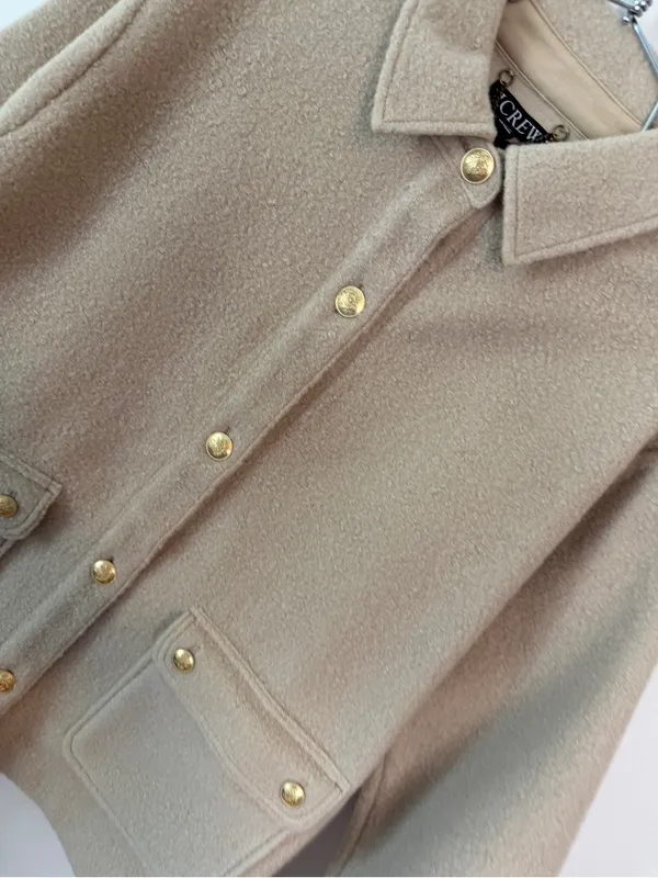 J.Crew Bouclé Shirt Jacket Sandstone Tan NWT Medium - Image 4