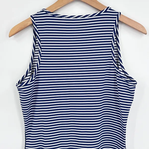 J McLaughlin Dress Women's‎ Maxi Casual Travel Striped Stretch Blue White Small - Image 7