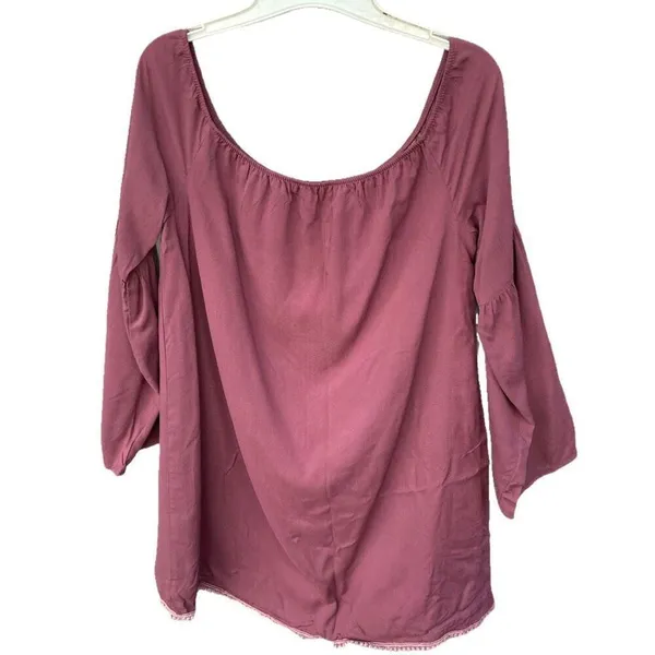 NWT TOBI size Medium peasant boho Festival tunic Pom Pom trim - Image 2
