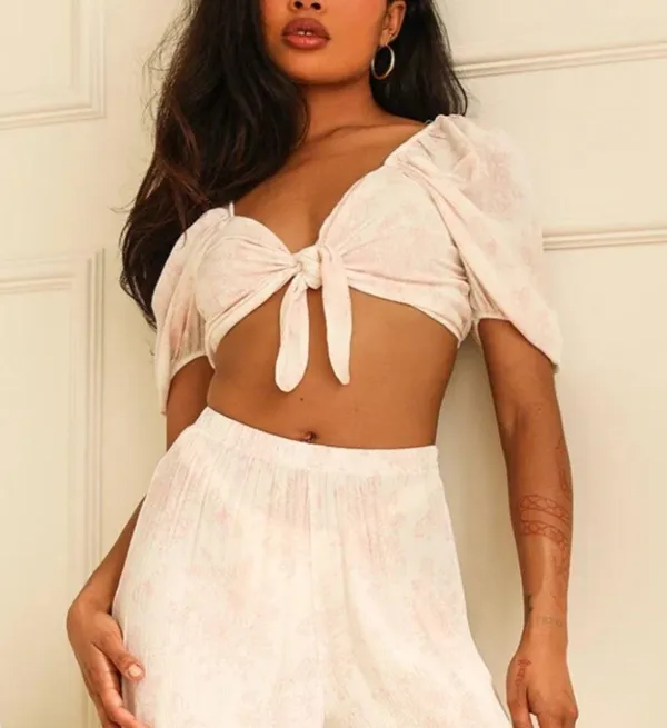 Dippin’ daisy’s pink Marla tie front top NWT - Image 2