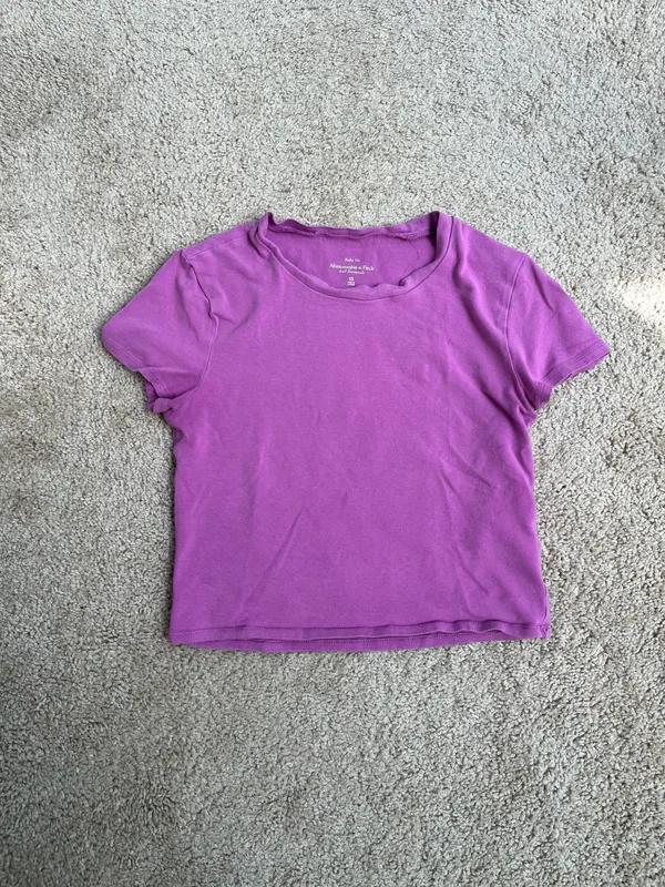 Abercrombie & Fitch Magenta Essentials Baby Tee - Image 2