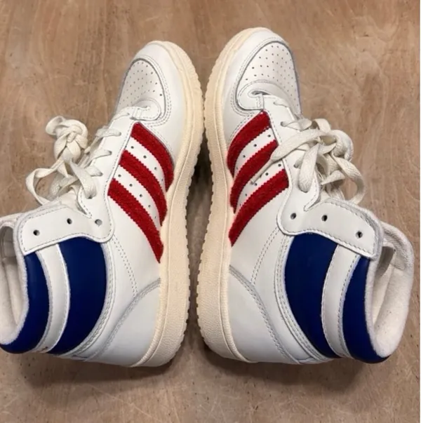 vintage red white and blue reebok high top sneakers - Image 5