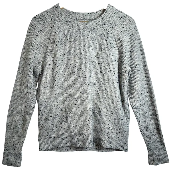 Abercrombie & Fitch Gray Wool Ribbed Knit Pullover Crew Neck Sweater Top Size M - Image 2