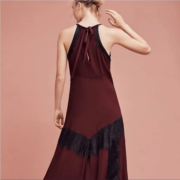 Moulinette Soeurs‎ Janie Lace Halter Dress in Purple Black Size 2 - Image 3