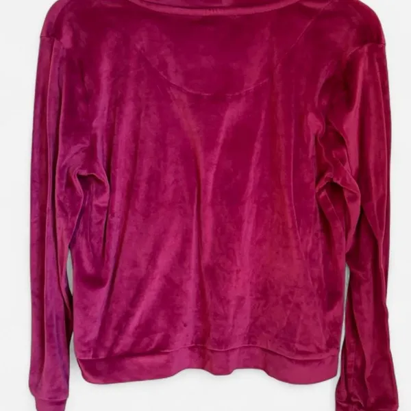 Juicy Couture Burgundy Velour Tracksuit Set Rhinestone Logo Size M - Image 3