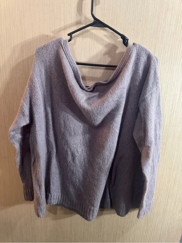 JustFab Off-the-Shoulder Lavender Knit Sweater Size XXL - Image 4