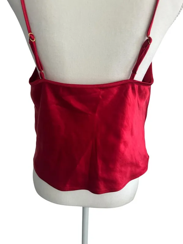 LOVERS AND FRIENDS Red Draped Tank Top Blouse Size Medium - Image 7