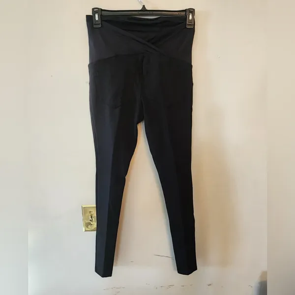 Over Belly Knit Maternity Leggings Isabel Maternity by Ingrid & Isabel Black XS - Image 2