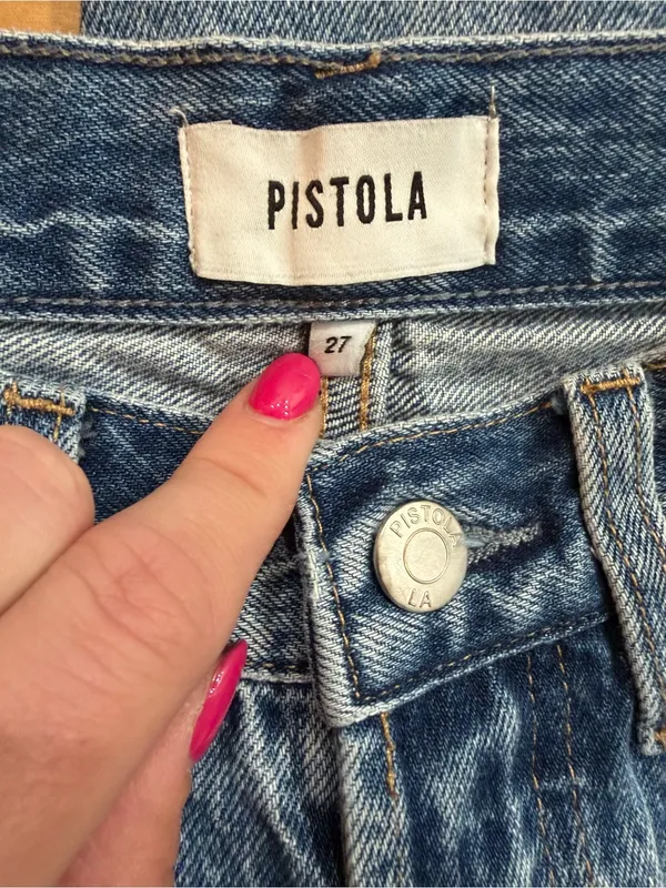 Pistola Frayed Hem Straight Leg Jeans - Image 3
