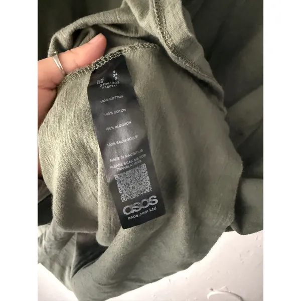 ASOS Olive Green Oversized‎ Small Top Flutter Ruffle Sleeve V Neck Babydoll - Image 7