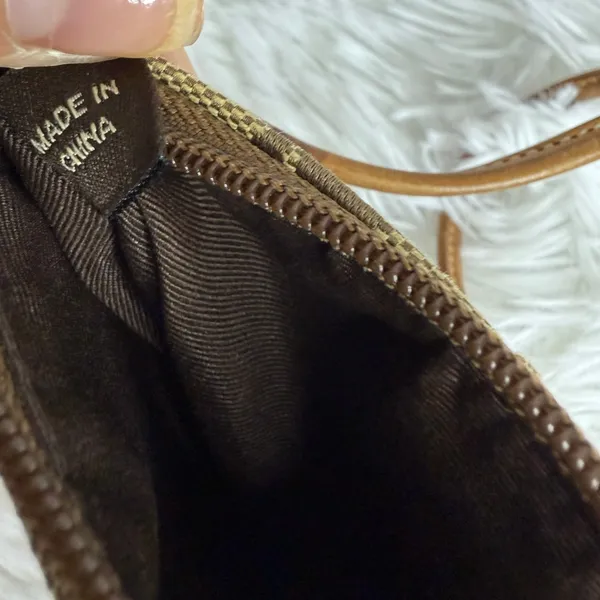 y2k COACH Tan Brown Khaki Canvas Wristlet - Image 5