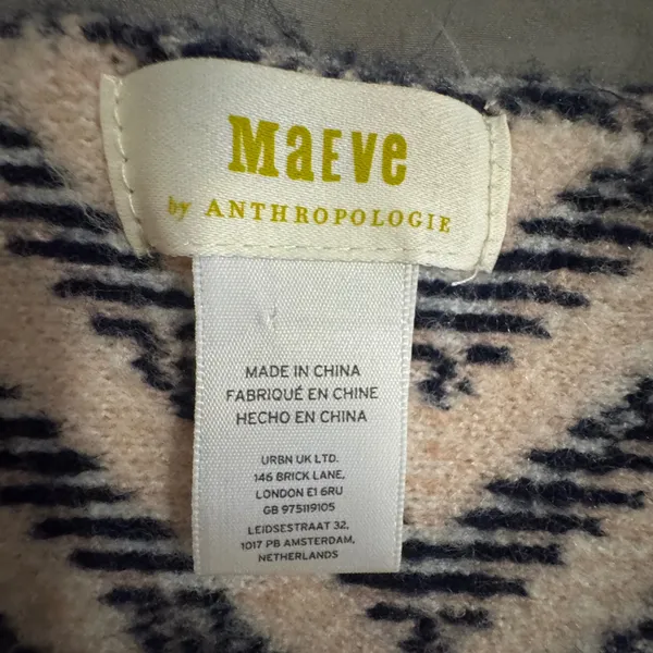 Maeve Anthropologie Tyrie Rose Womens Geometric Chevron Knit Scarf Striped‎ Wrap - Image 3