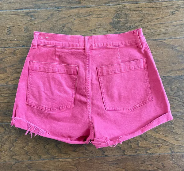 Madewell red denim shorts - Image 3