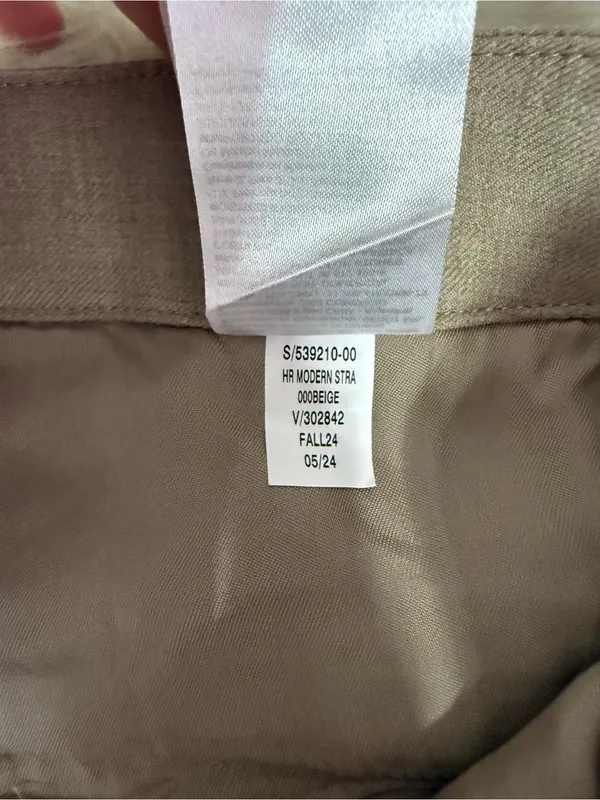 Banana Republic High-Rise Modern Straight Wool Pants Size 8 Khaki - Image 6