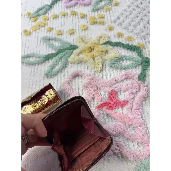 Vintage‎ Italian Coin Purse Lipstick Holder Set Ornate Gold Red - Image 7