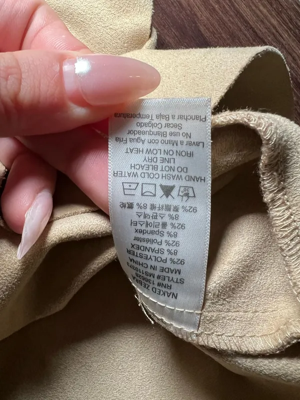 Naked Zebra Cream Suede Ruffle Mini Skirt Size Small - Image 7
