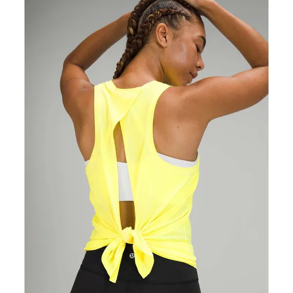 Lululemon All Tied Up Tank Top Sublimado Pigment Dye Highlight Yellow sz. 8 - Image 2