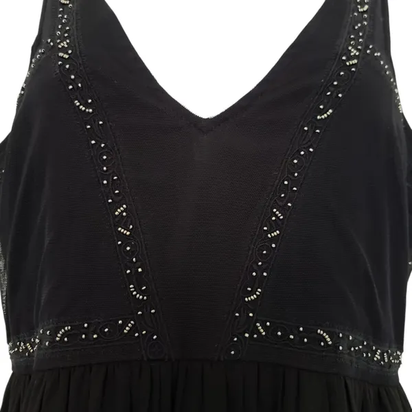 Vintage Abercrombie & Fitch Mini Dress Womens XS Black Beaded Y2K - Image 4