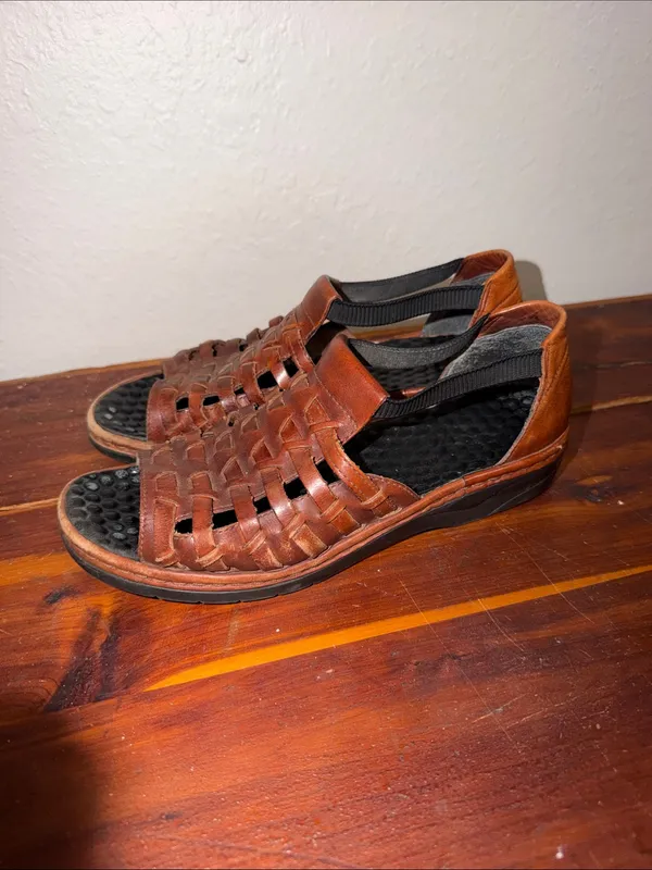 Rieker Woven Leather Sandals Size 39 - Image 3