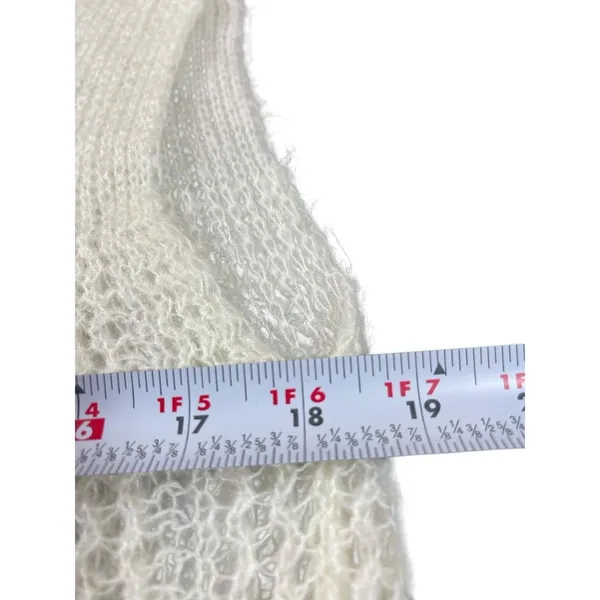VTG Women’s Ivory Knit Open Front Sweater Vest Textured Lightweight Gradmacore S - Image 10