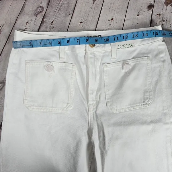 J. Crew Sailor mid-rise relaxed demi-boot‎ jean in white 27 BZ728 NWT - Image 10