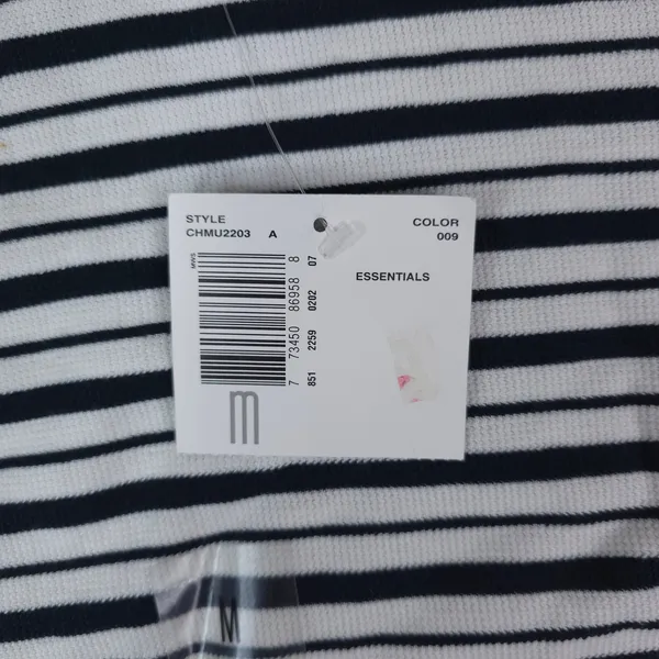 Crazy Horse Striped Waffle Knit Thermal Shirt Women Medium Navy Blue White - Image 10