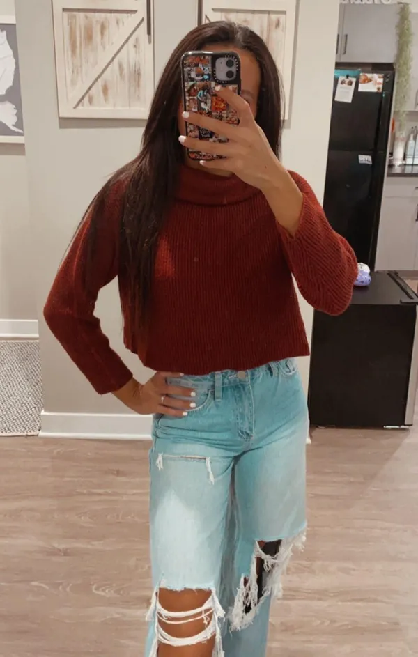 Maroon turtleneck Red Size M - Image 2
