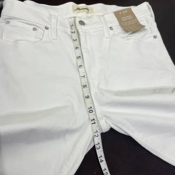 NWT Madewell Mid-Rise Kick Out Crop White Jeans Size 25‎ Denim Pants - Image 12