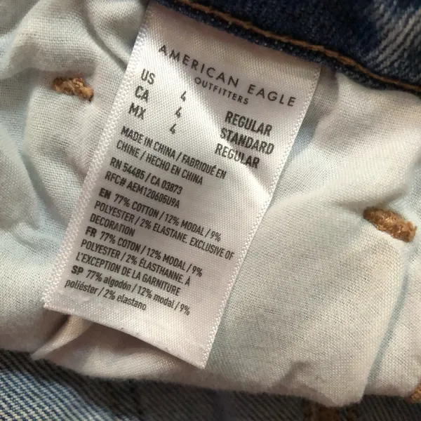 American Eagle High Rise Destroyed Mom Jeans  - Image 7