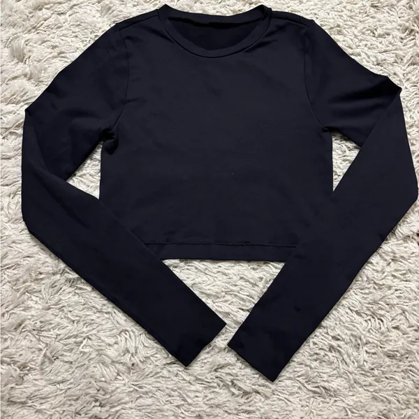 Garage Black Long Sleeve Athletic Wear Crop Top Size S - Image 4