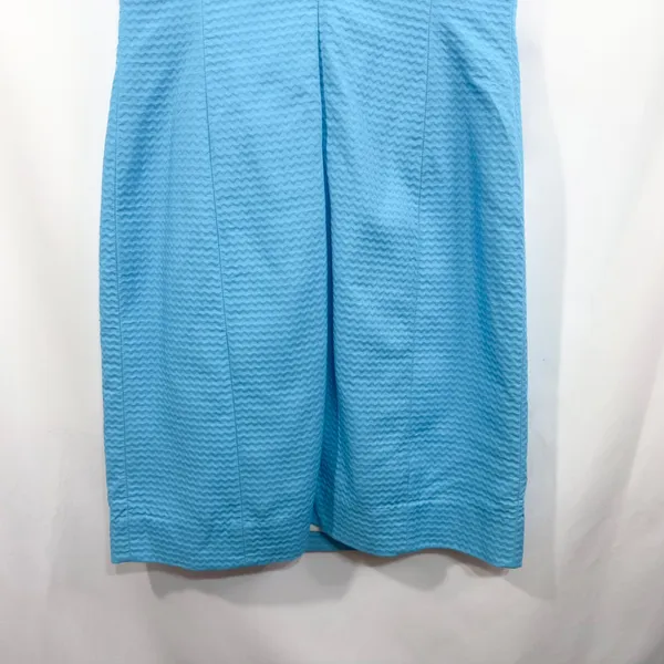 Lilly Pulitzer Size 00 Sheath Dress‎ Sleeveless Textured Gold Trim Blue 797 - Image 8
