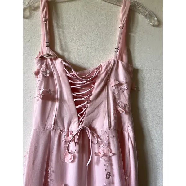 Oh Polly Vasanta Embellished Fishtail Corset Gown Maxi Dress in Pink size 2 - Image 9