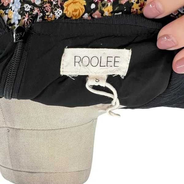 Roolee‎ Floral Print Oversized Collar Neckline Short Sleeve Dress Size Small - Image 11