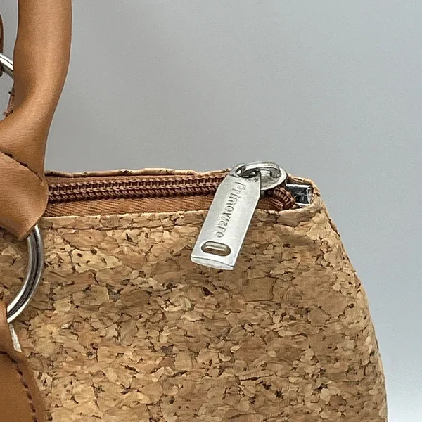 Primeware Cork Insulated Wine Bag Purse Carrier Zipper Close with Corkscrew - Image 14