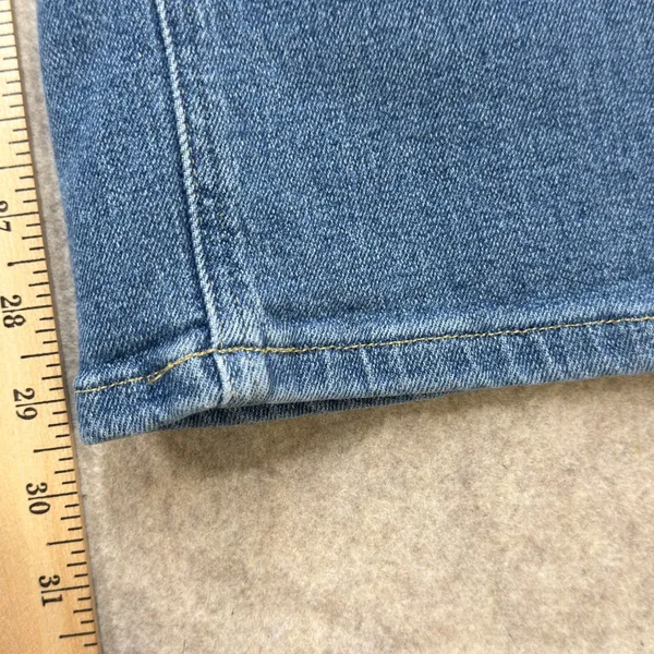 Spanx Womens Large Quiet Luxury Blue Boho Retro Wide Leg Denim Jeans Casual Chic - Image 11