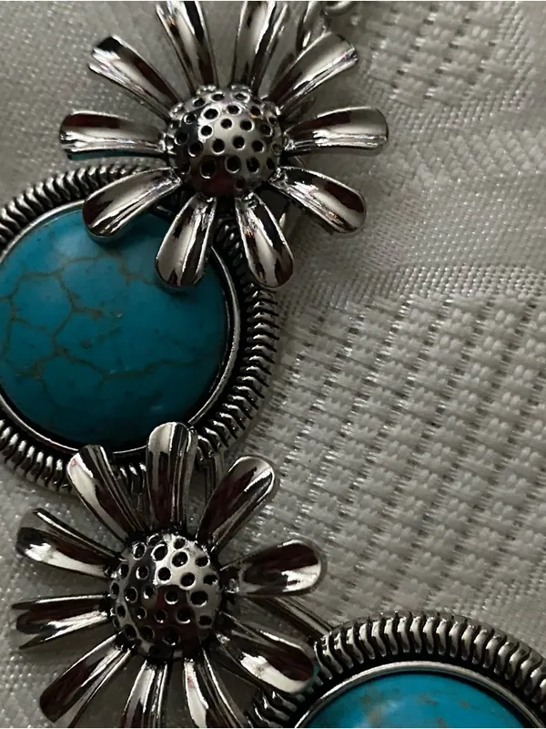 Paparazzi Necklace & Earrings Set Cowboy Casanova Turquoise Western Southwest - Image 6