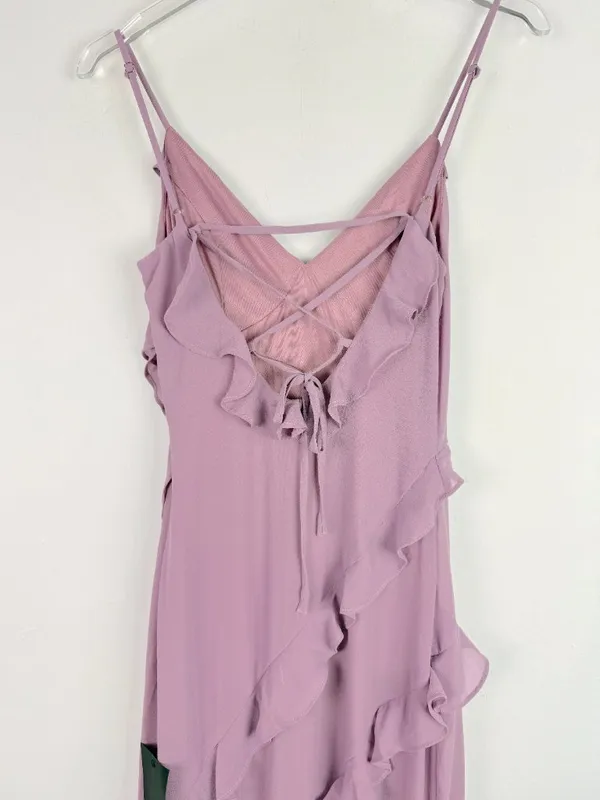 NWT Lulus Fancy Sweetness Lavender Ruffled Lace-Up Sleeveless Maxi Dress XXS - Image 11