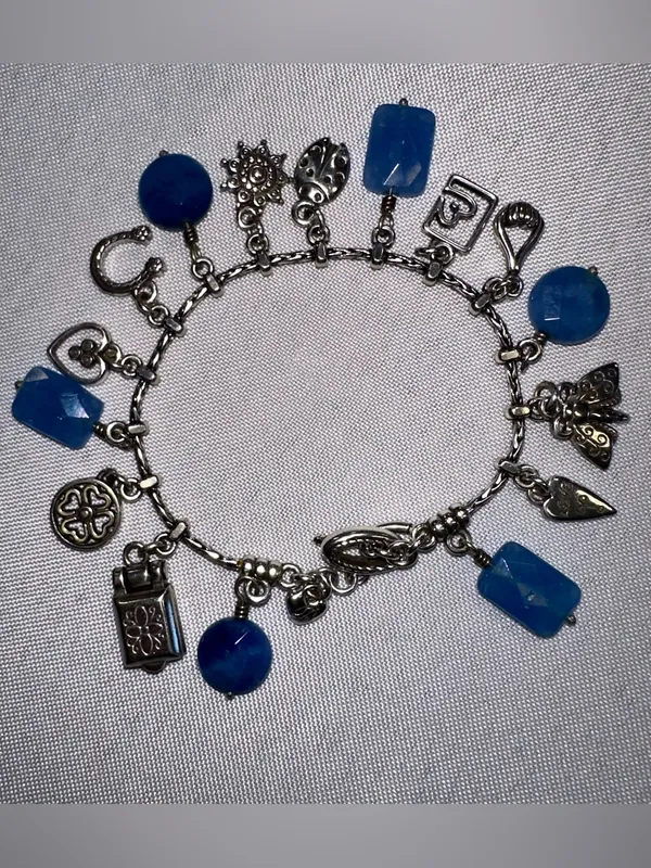 Brighton Fortune Lucky Charms Set Blue Gemstone Necklace Bracelet Earrings Rare - Image 7