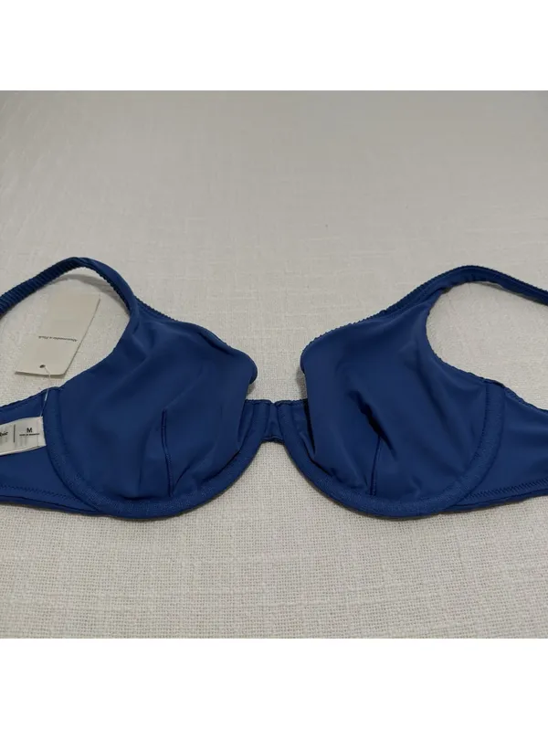 Abercrombie & Fitch Bikini Top Sz M Medium Blue Underwire NWT $55 Swimwear - Image 7