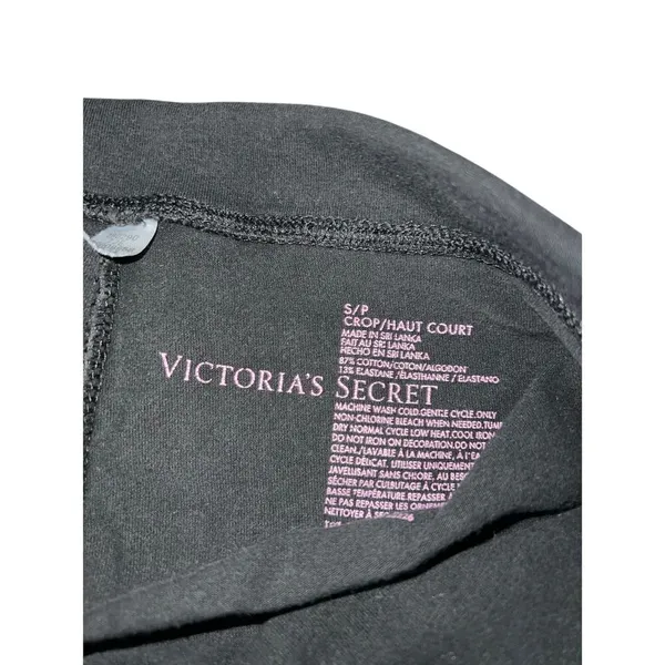 Victoria secret low rise fold over yoga pants cropped leggings small snowflakes - Image 3