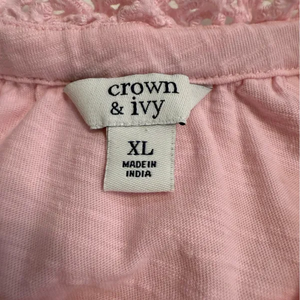 Crown & Ivy Pink Flutter Sleeve Blouse - Image 4